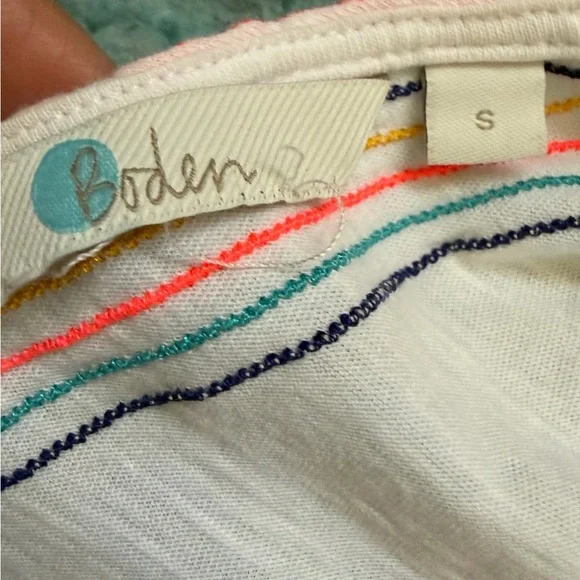 Boden women’s tunic topwith Multicolor Stripe Embroidery - Picture 5 of 7